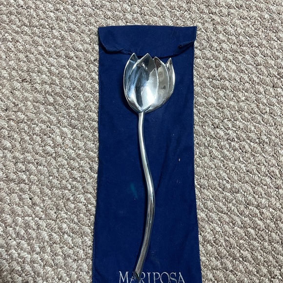 Mariposa Silver Vintage 1992 Tulip Floral Salad Server Spoon Set - Picture 2 of 6